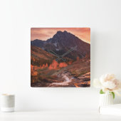 ヘッドライトの洗面器の10月ライト スクエア壁時計 (ホーム)