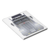 ヘッドライト付きブラックセミトラクタトレーラートラック ノートパッド (アングル)