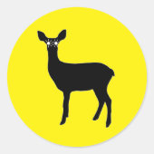 ヘッドライト付き鹿 –  ラウンドシール (正面)
