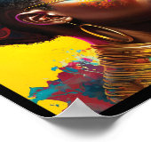 ヘッドラップを持つ美しい黒人女性 ポスター (角)