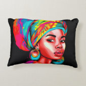 ヘッドラップ鮮やか付きカラフルポートレート アクセントクッション (裏面)