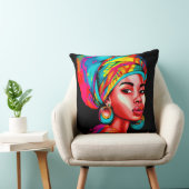 ヘッドラップ鮮やか付きカラフルポートレート クッション (椅子)