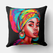 ヘッドラップ鮮やか付きカラフルポートレート クッション (裏面)