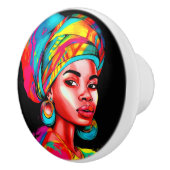 ヘッドラップ鮮やか付きカラフルポートレート セラミックノブ (右)