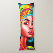 ヘッドラップ鮮やか付きカラフルポートレート ボディピロー (裏面 (縦))