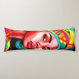 ヘッドラップ鮮やか付きカラフルポートレート ボディピロー