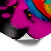 ヘッドラップ鮮やか付きカラフルポートレート ポスター (コーナー)