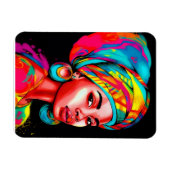 ヘッドラップ鮮やか付きカラフルポートレート マグネット (横)