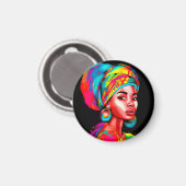 ヘッドラップ鮮やか付きカラフルポートレート マグネット (正面/裏面)