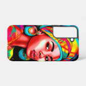 ヘッドラップ鮮やか付きカラフルポートレート SAMSUNG GALAXYケース (裏面横)