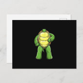 ヘッドレスカッコいいタートルハロウィーンのコスプレおもしろいイ怠惰 案内ポストカード (正面/裏面)