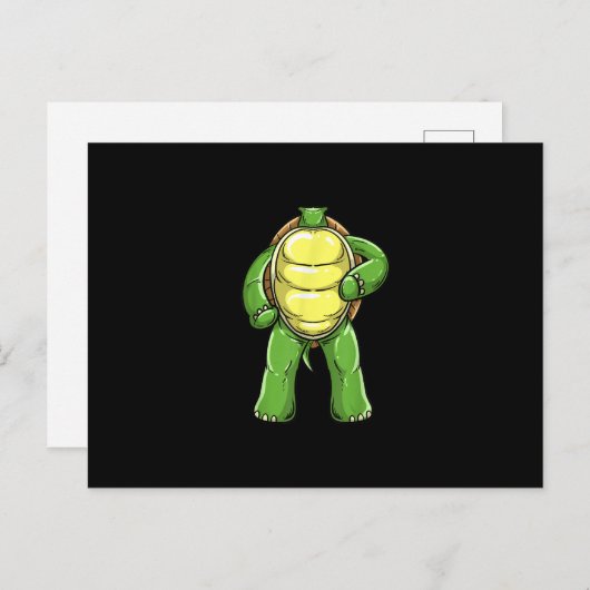 ヘッドレスカッコいいタートルハロウィーンのコスプレおもしろいイ怠惰 案内ポストカード (正面/裏面)