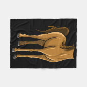 ヘッドレスクールホースハロウィーンのコスメおもしろいックスレイジーD フリースブランケット (正面(横))