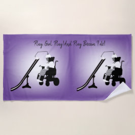 ヘッドレストとランプ付きのボッキアガール  ビーチタオル