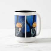 ヘッドレスバイクもしくは自転車に乗る人 ツートーンマグカップ (正面右)