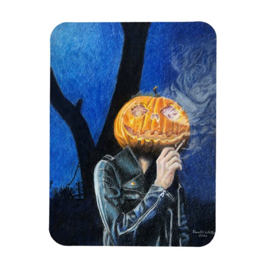 ヘッドレスバイクもしくは自転車に乗る人 マグネット (縦)