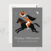 ヘッドレスホースマンのハロウィーン ポストカード (正面/裏面)