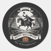 ヘッドレスホースマンスリーピーホローハロウィーン ラウンドシール (正面)