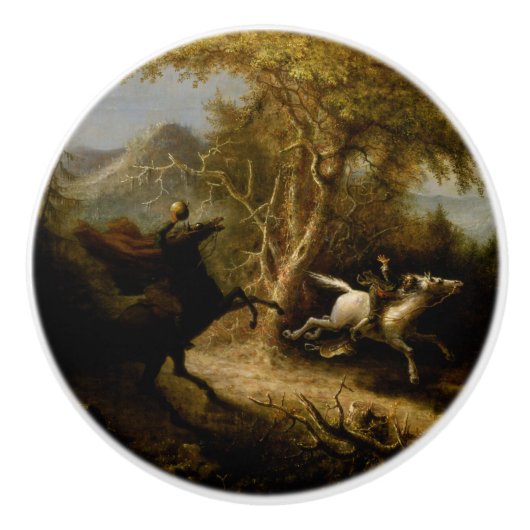 ヘッドレスホースマンハロウィーン幽霊の伝説 セラミックノブ (正面)