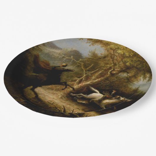 ヘッドレスホースマンハロウィーン幽霊の伝説 ペーパープレート (アングル)