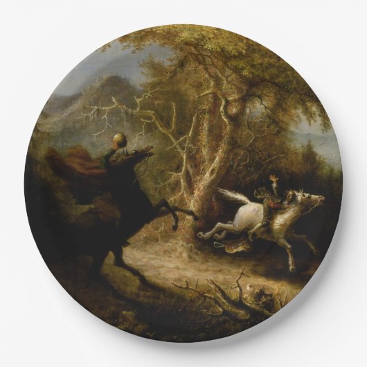 ヘッドレスホースマンハロウィーン幽霊の伝説 ペーパープレート (正面)