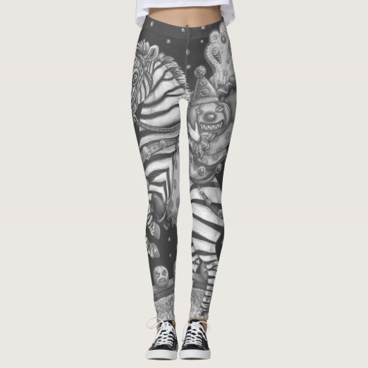 ヘッドレスホースマンピエロ、ハロウィーンゼブラレギンス レギンス (正面)