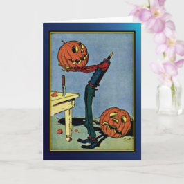 "ヘッドレス"カボチャ頭マンヴィンテージハロウィーンカード カード