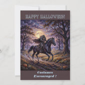 ヘッドレス・ムーンリット・ホースマン 幽霊の橋 ハロウィン 招待状 (裏面)