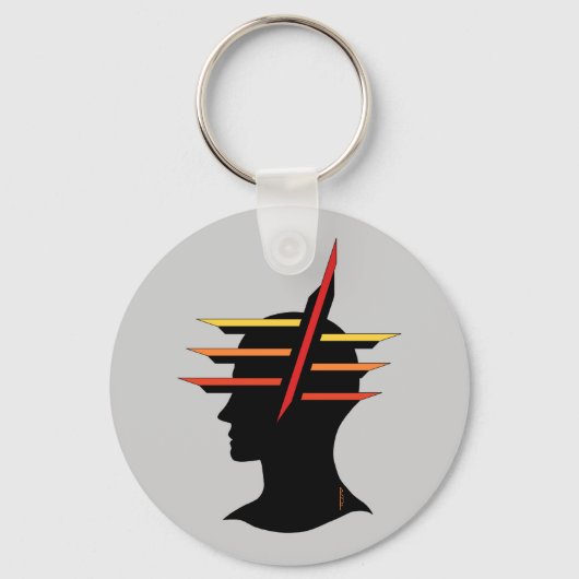 ヘッド抽象芸術 キーホルダー (正面)