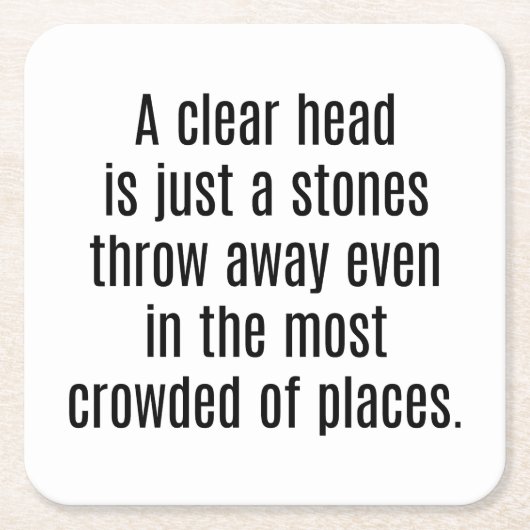 ヘッド澄ん紙コースター スクエアペーパーコースター (正面)