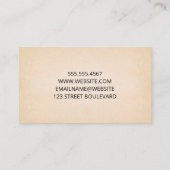 ヘッド紙テクスチャのバックグラウンドでのギア 名刺 (裏面)