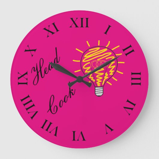 ヘッド調理師 ラージ壁時計 (正面)