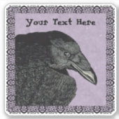 ヘッド顔ブラッククロウパープルゴシック シール (正面)