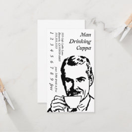 ヘッド飲む線画の朝Cuppa ロイヤリティカード