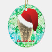 ヘッドX線サンタハットクリスマスセラミックオーナメント セラミックオーナメント (左)
