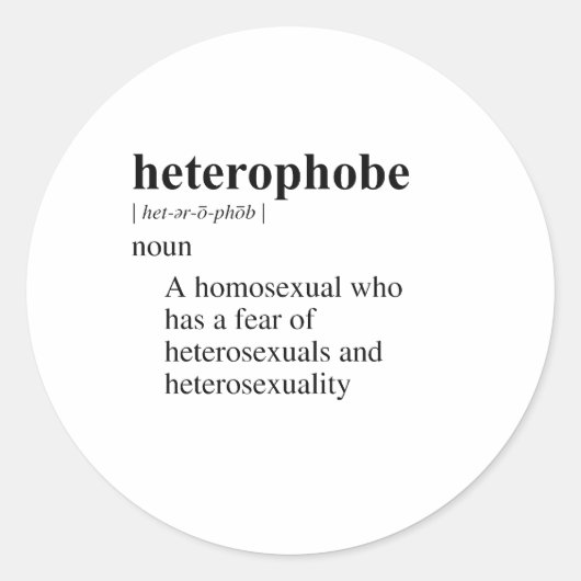 ヘテロフォビア(異性愛主義者) ラウンドシール (正面)