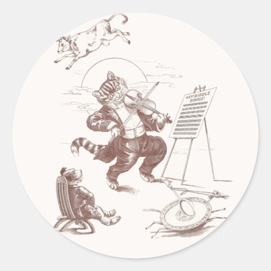 ヘディドルディドルヴィンテージイラストレーション ラウンドシール (正面)