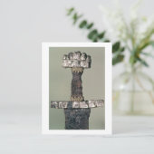 ヘデビー，デンマーク， 9で見つかったバイキング剣の柄 ポストカード (スタンド正面)