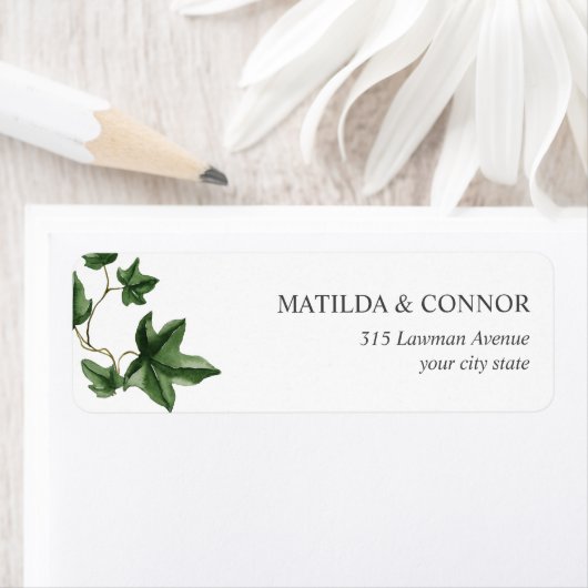 ヘデラ葉アイビーパーソナライズされたのア結婚ドレス ラベル (インサイチュ)
