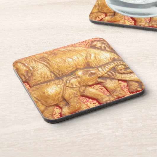 ヘドのハート:ゾウ族ポートレート コースター (左側)