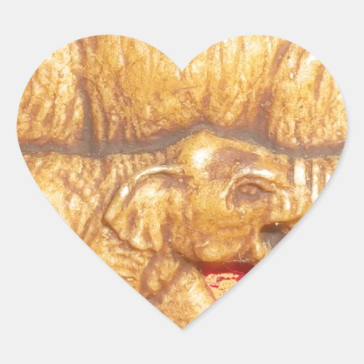 ヘドのハート:ゾウ族ポートレート ハートシール (正面)