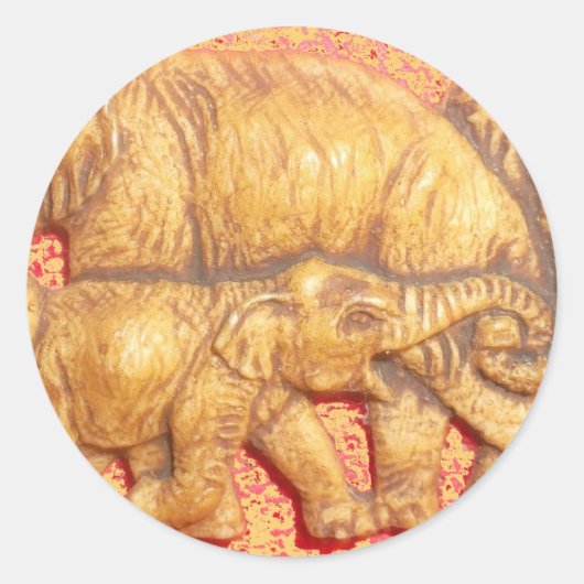 ヘドのハート:ゾウ族ポートレート ラウンドシール (正面)
