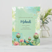 ヘナの儀式への招待状　デジタルインドの結婚式招待状 招待状 (スタンド正面)