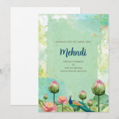 ヘナの儀式への招待状　デジタルインドの結婚式招待状 招待状 (正面/裏面)