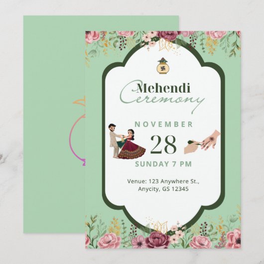 ヘナの招待状 招待状 (正面/裏面)