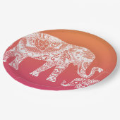 ヘナエレファント – インディアンインスピレーション ペーパープレート (アングル)
