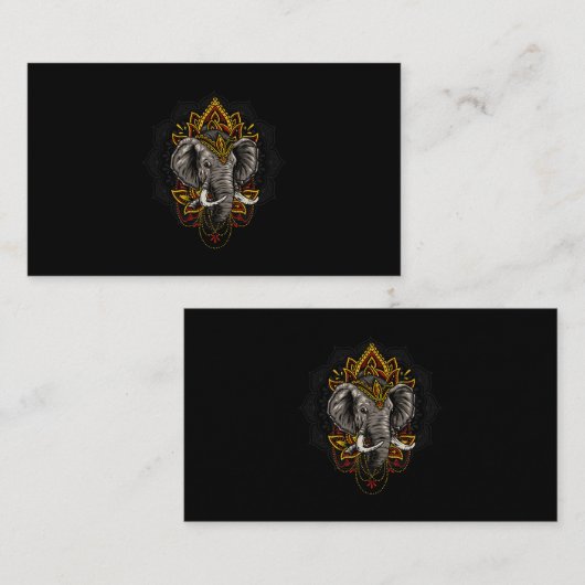 ヘナスタイリッシュエレフ芸術的ォウ恋人ワイルドライフエレ 名刺 (正面/裏面)