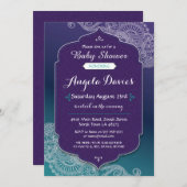 ヘナスタイルジュエルベビーシャワー招待状アラビアパーティー 招待状 (正面/裏面)