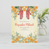 ヘナパーティの招待状&メンディパーティー招待状 招待状 (スタンド正面)