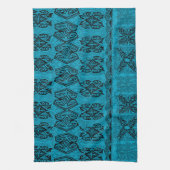 ヘナビーチハワイアン初期のタパ キッチンタオル (縦)